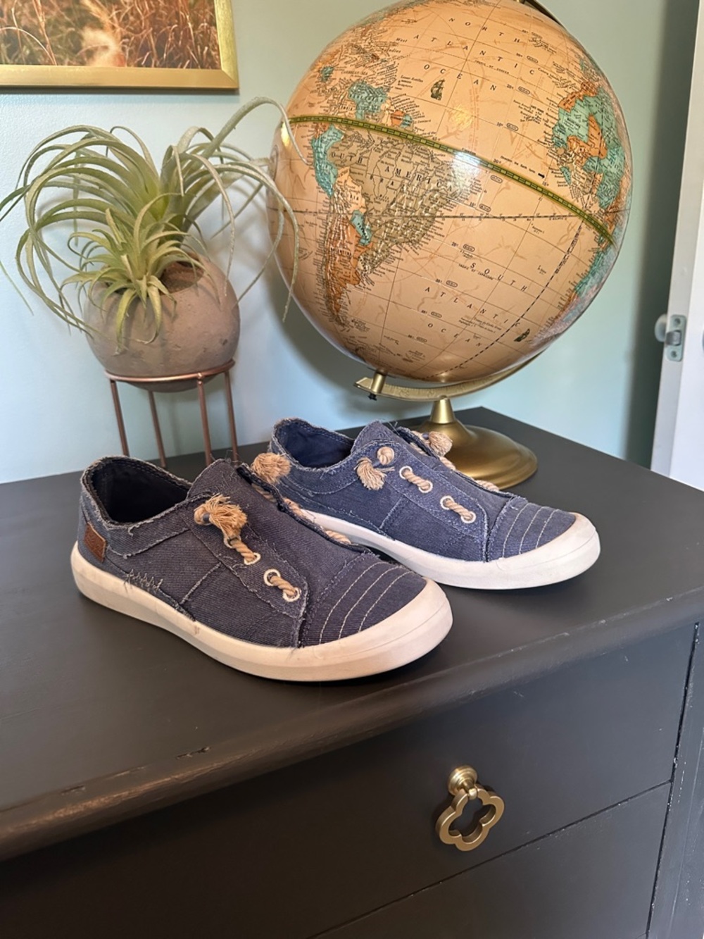 Blowfish Malibu Navy Canvas Slip-On Sneakers